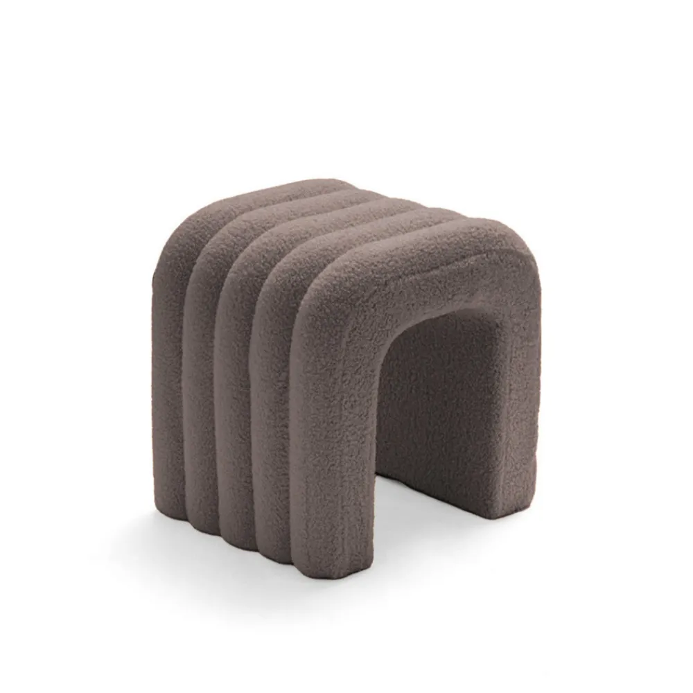 Drawer MUI Lot de 2 tabourets rembourrés en tissu bouclette