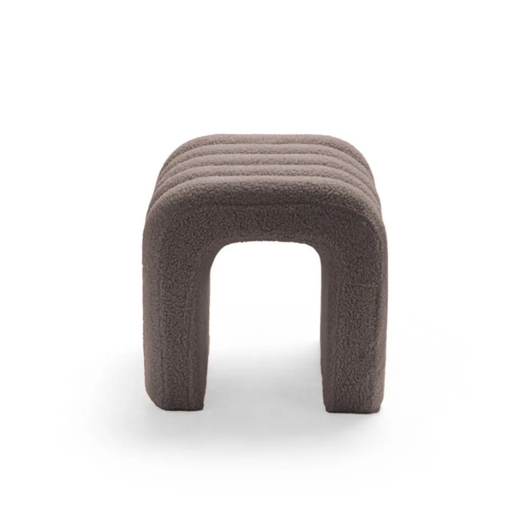 Drawer MUI Lot de 2 tabourets rembourrés en tissu bouclette