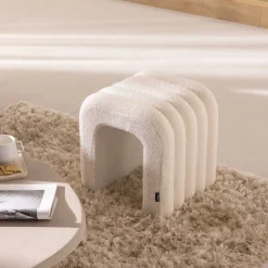 Drawer MUI Tabouret rembourré en tissu bouclette