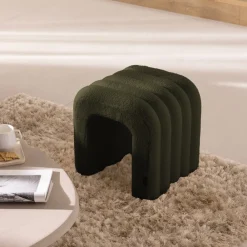 Drawer MUI Tabouret rembourré en tissu bouclette