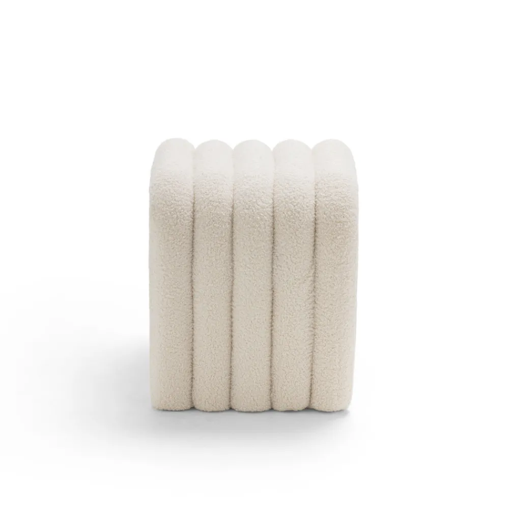 Drawer MUI Tabouret rembourré en tissu bouclette