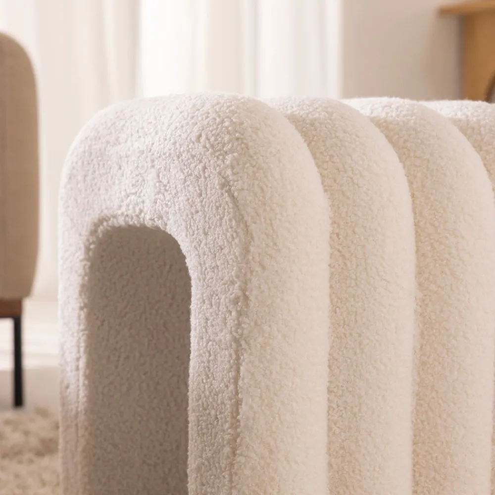 Drawer MUI Tabouret rembourré en tissu bouclette