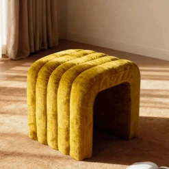 Drawer MUI Tabouret rembourré en tissu chenille