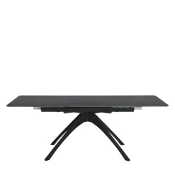 No name MYSTARA Table à manger extensible 6 à 8 personnes en céramique et métal 150-200x85cm