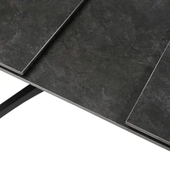 No name MYSTARA Table à manger extensible 6 à 8 personnes en céramique et métal 150-200x85cm
