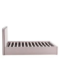 Drawer NAGOYA Lit coffre en tissu avec tête de lit ondulée 160x200cm