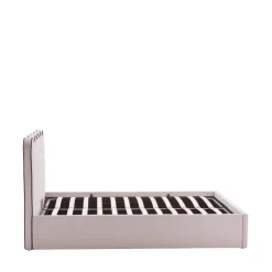 Drawer NAGOYA Lit coffre en tissu avec tête de lit ondulée 140x190cm