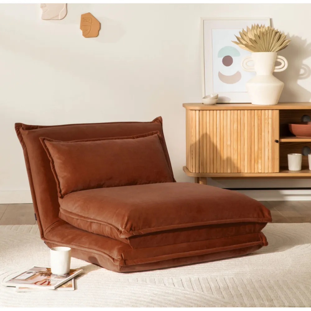 Drawer NALA Chauffeuse convertible 1 place en velours