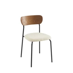 No name NALON Lot de 2 chaises en tissu bouclette et métal