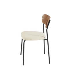 No name NALON Lot de 2 chaises en tissu bouclette et métal