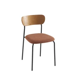 No name NALON Lot de 2 chaises en tissu bouclette et métal
