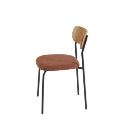 No name NALON Lot de 2 chaises en tissu bouclette et métal
