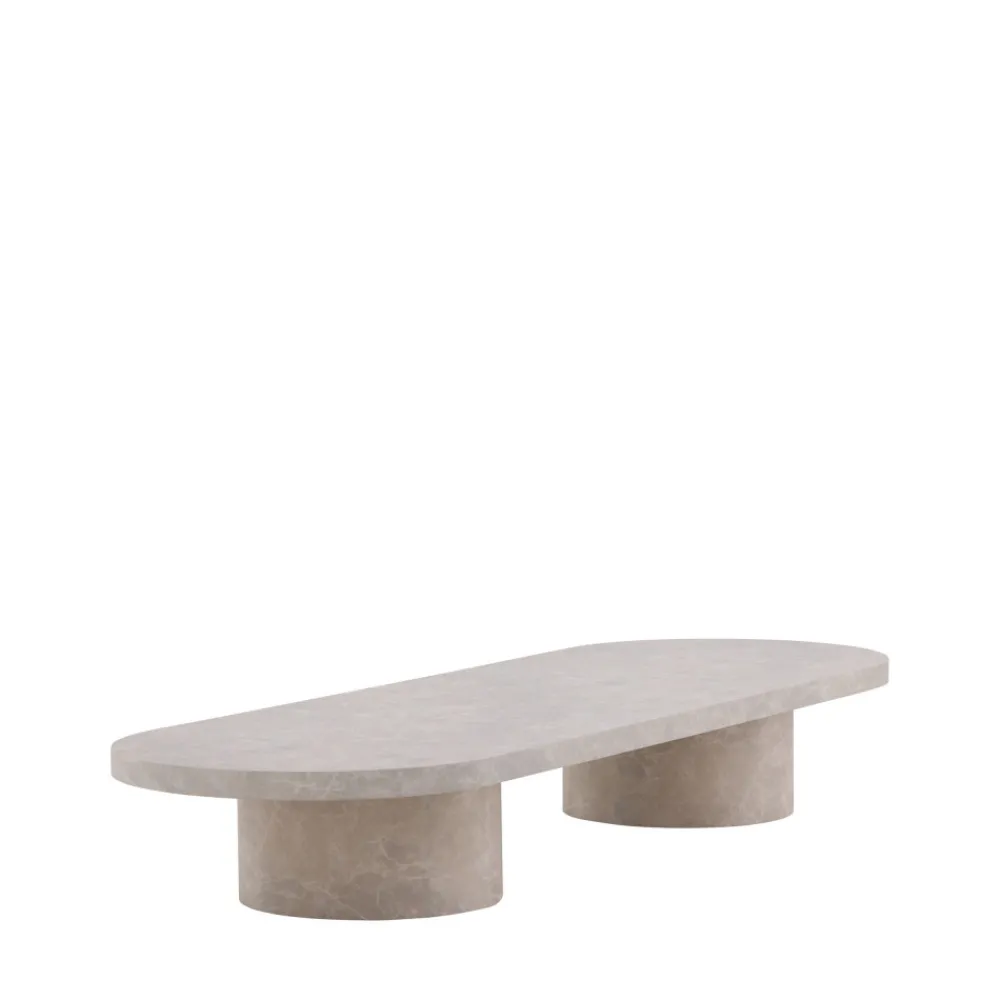 Venture Home NARVIK Table basse ovale effet marbre 190x60cm