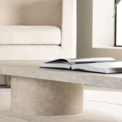 Venture Home NARVIK Table basse ovale effet marbre 190x60cm