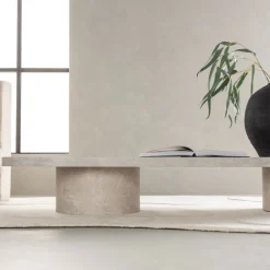 Venture Home NARVIK Table basse ovale effet marbre 190x60cm