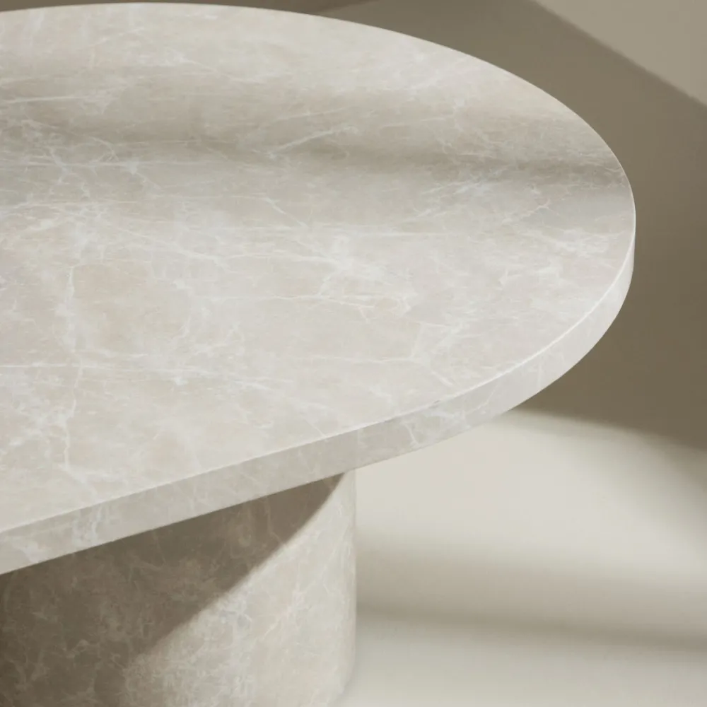 Venture Home NARVIK Table basse ovale effet marbre 120x60cm