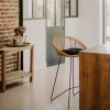 Drawer NAULU Tabouret de bar en rotin 76cm
