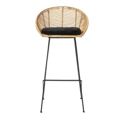 Drawer NAULU Tabouret de bar en rotin 76cm