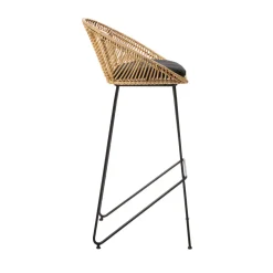 Drawer NAULU Tabouret de bar en rotin 76cm