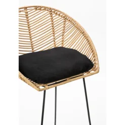 Drawer NAULU Tabouret de bar en rotin 76cm