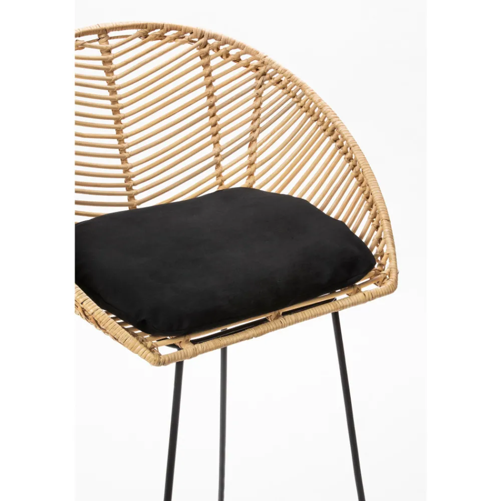 Drawer NAULU Tabouret de bar en rotin 76cm
