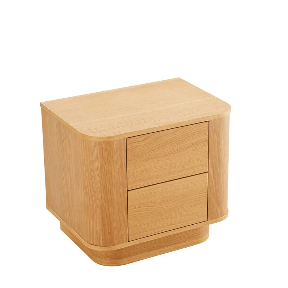 Drawer NAVAN Table de chevet 2 tiroirs en bois