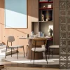 Drawer NELLY Lot de 2 chaises en tissu bouclette et métal