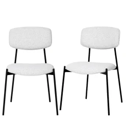 Drawer NELLY Lot de 2 chaises en tissu bouclette et métal