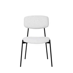 Drawer NELLY Lot de 2 chaises en tissu bouclette et métal