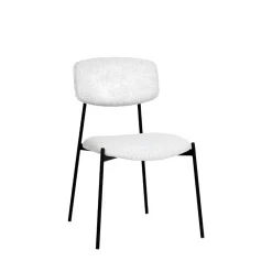 Drawer NELLY Lot de 2 chaises en tissu bouclette et métal