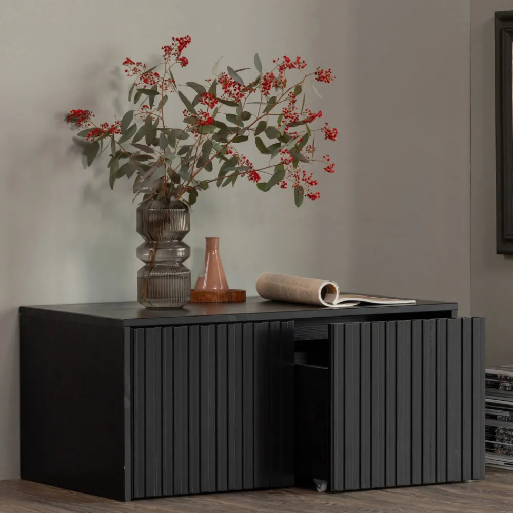 Woood NEW GRAVURE Banc d'entrée avec rangement en bois L88cm