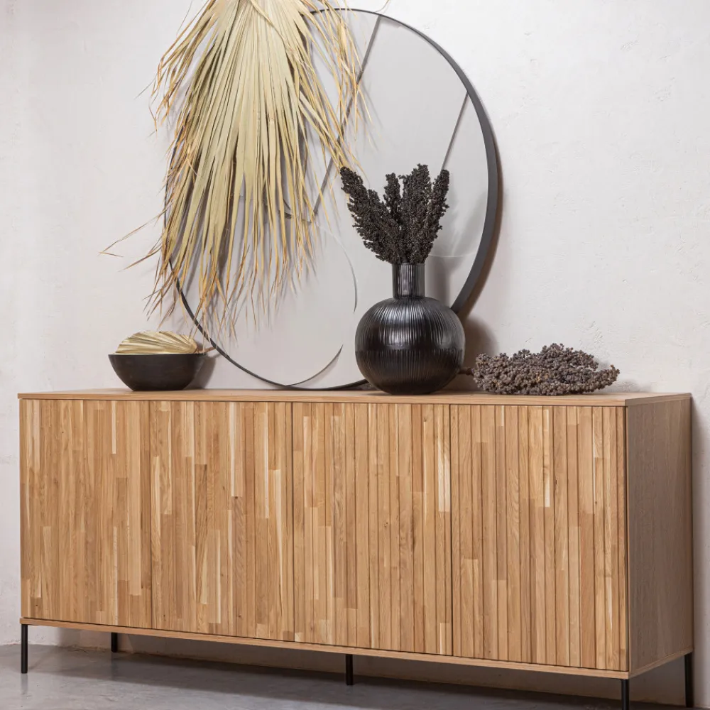 Woood NEW GRAVURE Buffet 4 portes en bois L200cm