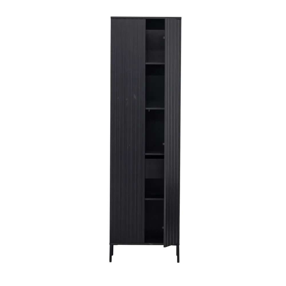 Woood NEW GRAVURE Colonne de rangement en bois 2 portes 1 tiroir H210cm