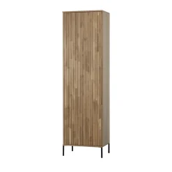 Woood NEW GRAVURE Colonne de rangement en bois 2 portes 1 tiroir H210cm