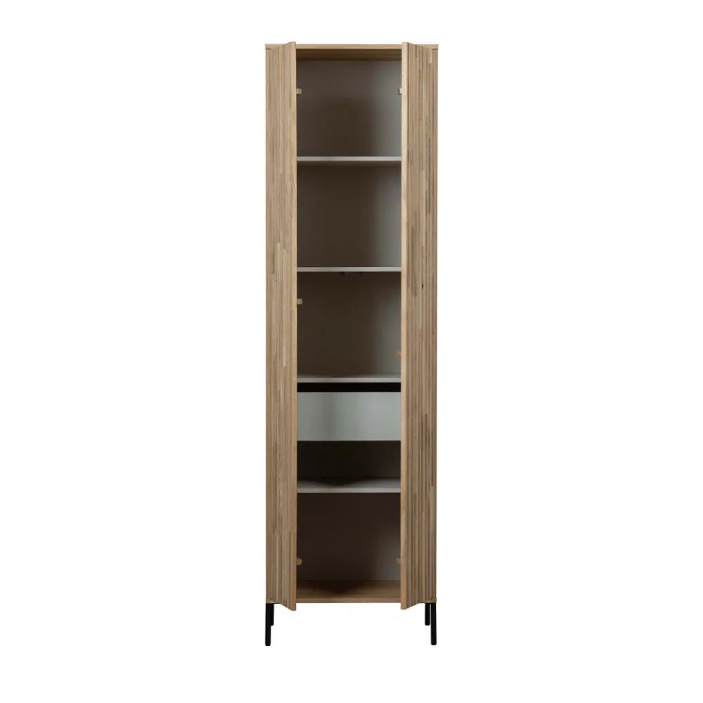 Woood NEW GRAVURE Colonne de rangement en bois 2 portes 1 tiroir H210cm