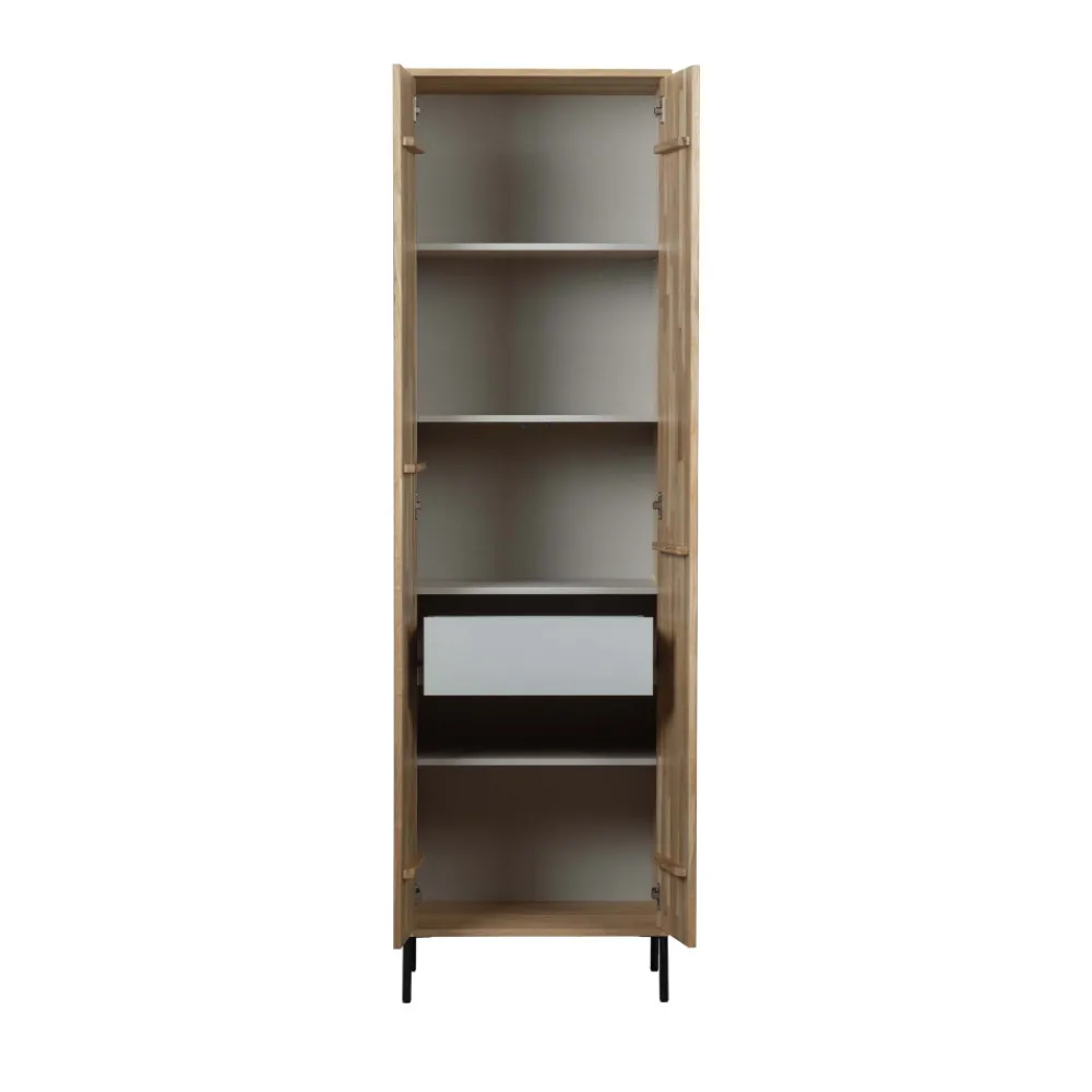 Woood NEW GRAVURE Colonne de rangement en bois 2 portes 1 tiroir H210cm