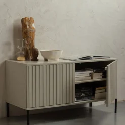 Woood NEW GRAVURE Meuble TV 2 portes en bois L100cm