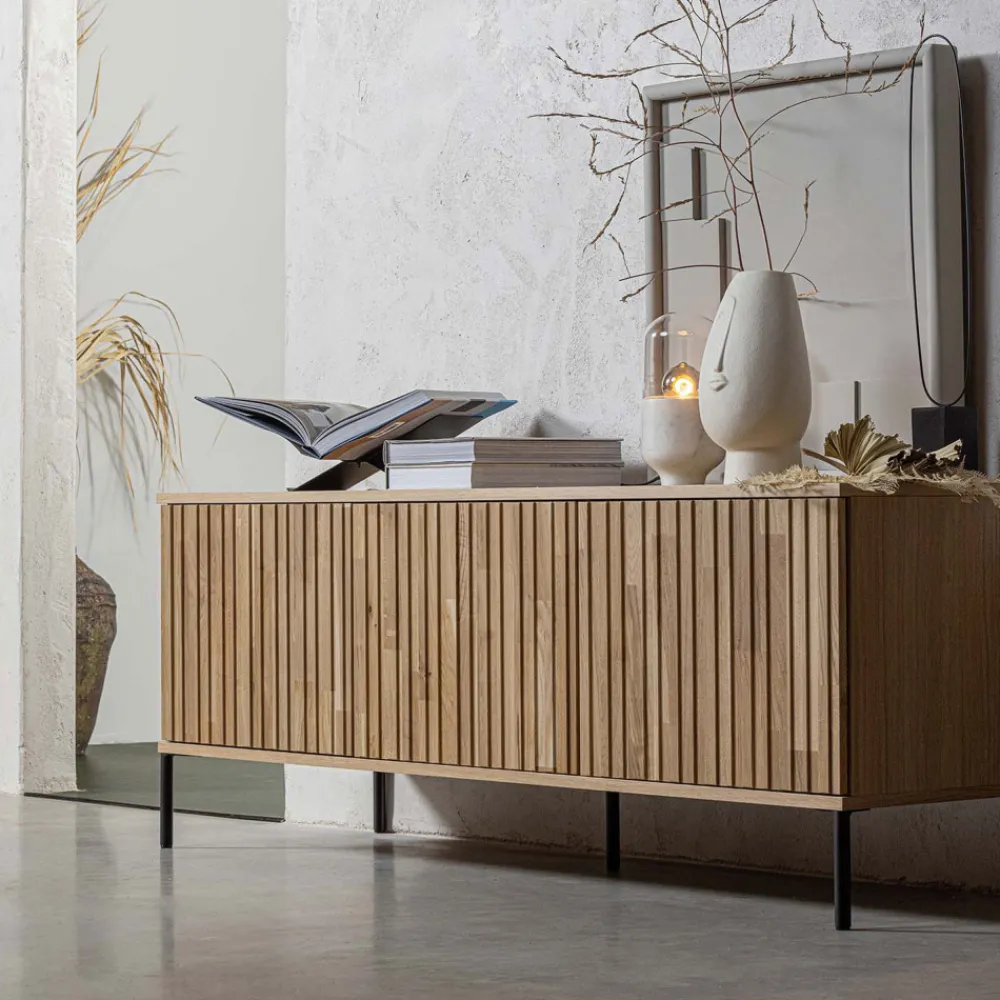 Woood NEW GRAVURE Meuble TV en bois L150cm