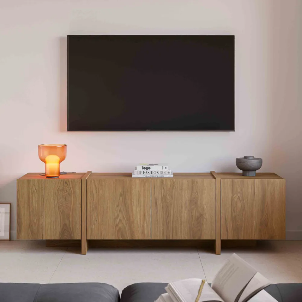 Drawer NICOLE Meuble TV 4 portes en bois 180cm