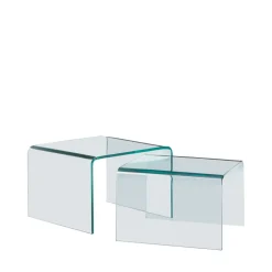 Drawer NIDO Lot de 2 tables basses gigognes en verre