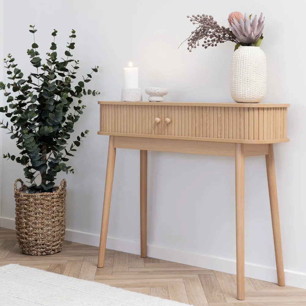 House Nordic NIKKO Console 2 portes coulissantes en bois L100cm