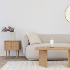 House Nordic NIKKO Table de chevet 2 portes coulissantes en bois