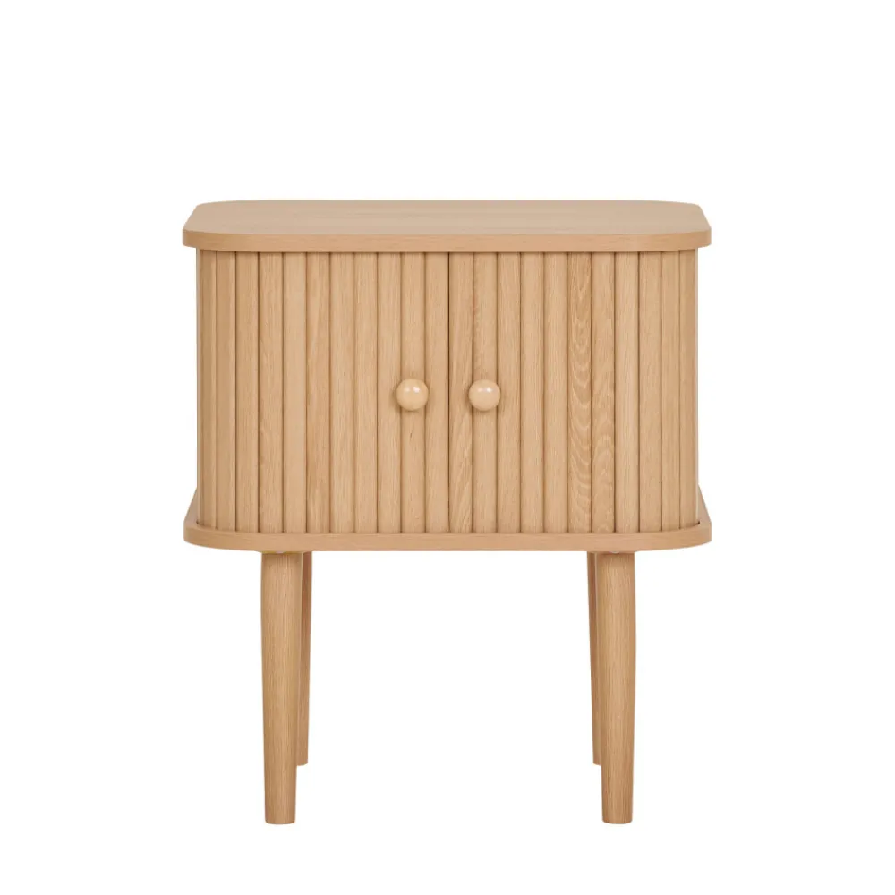 House Nordic NIKKO Table de chevet 2 portes coulissantes en bois