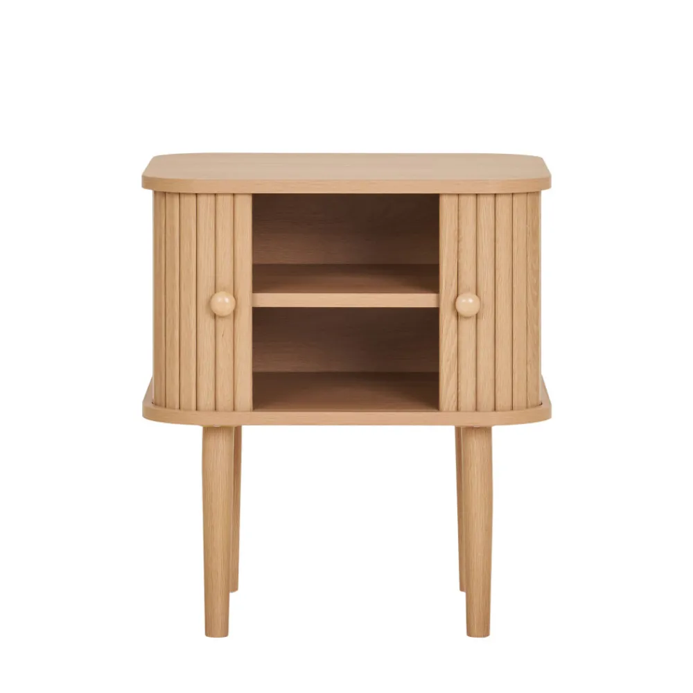 House Nordic NIKKO Table de chevet 2 portes coulissantes en bois