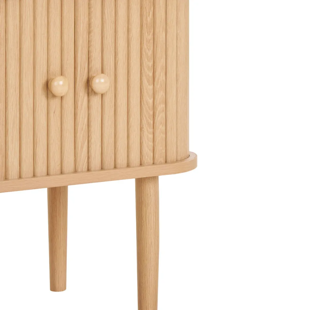 House Nordic NIKKO Table de chevet 2 portes coulissantes en bois