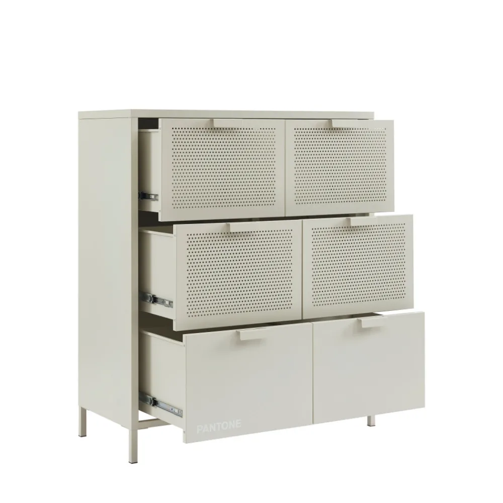 Pantone NINO Commode 6 tiroirs en métal L90cm