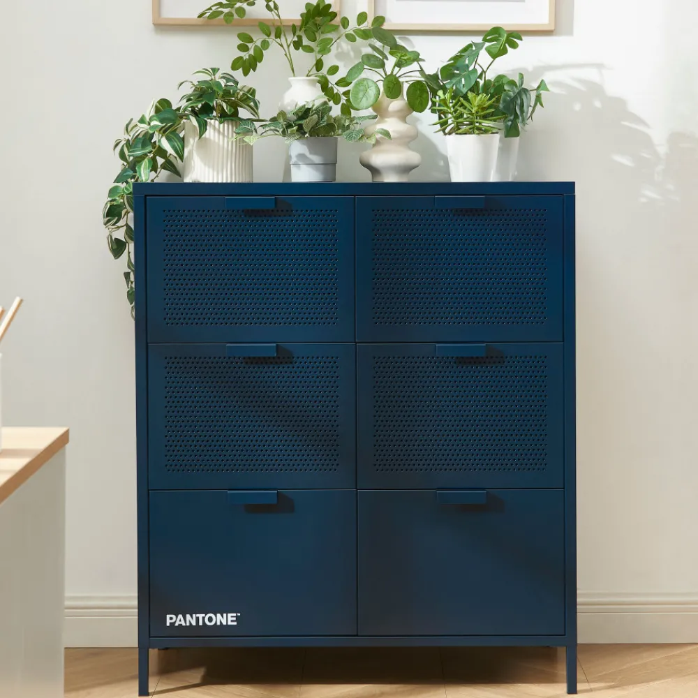 Pantone NINO Commode 6 tiroirs en métal L90cm