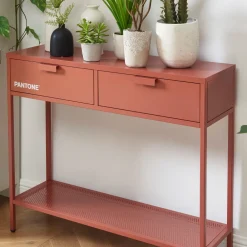 Pantone NINO Console 2 tiroirs en métal L100cm