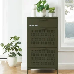 Pantone NINO Meuble à chaussures 2 portes 1 tiroir en métal L55cm