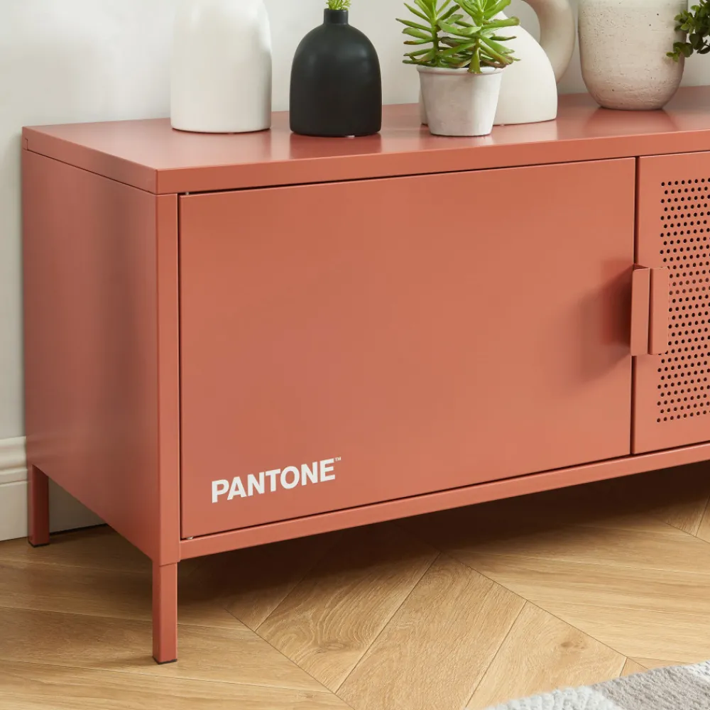 No name NINO Meuble TV 2 portes en métal PANTONE L120cm